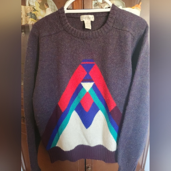 Vintage Geometric Pattern Sweater - Picture 2 of 4